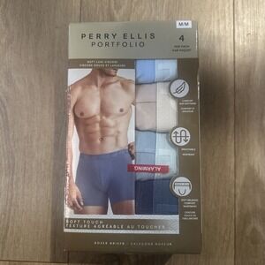 Perry Ellis 4 PACK Soft Luxe Viscose Boxer Briefs Size Medium(32-34)Comfort NEW